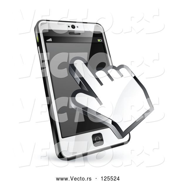 Vector of 3d Hand Cursor Using a Touch Cell Phone