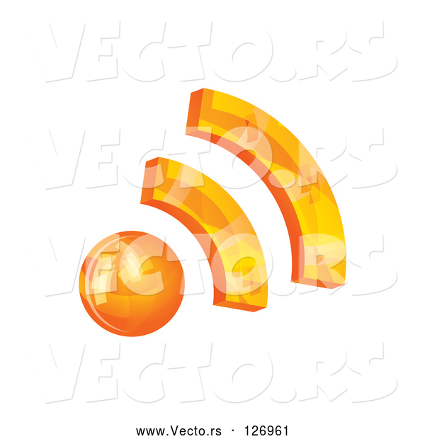 Vector of 3d Orange RSS App Icon