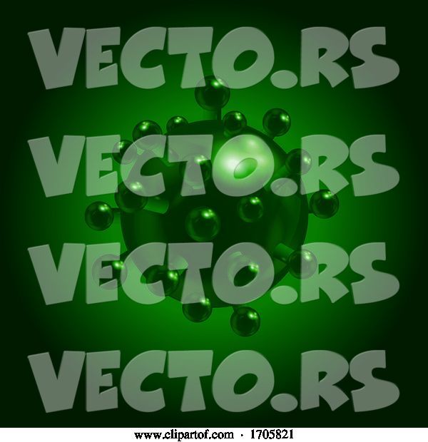 Vector of 3D Virus Molecule Covid10 in Green