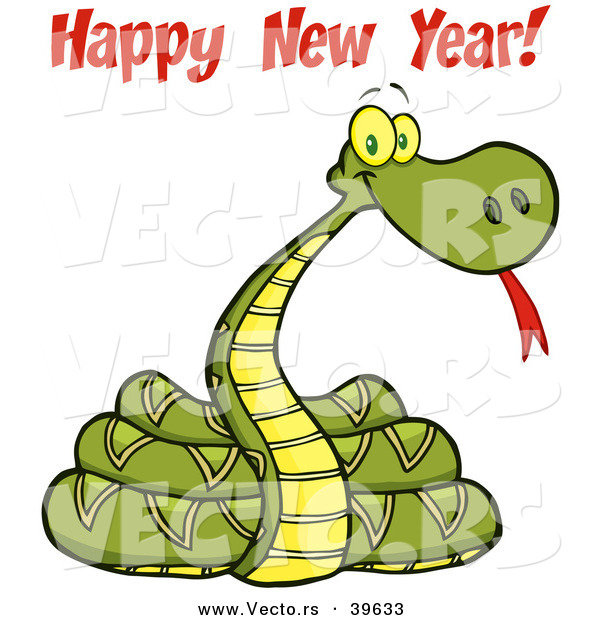 Vector of a 2013 Snake with Happy New Year! Text