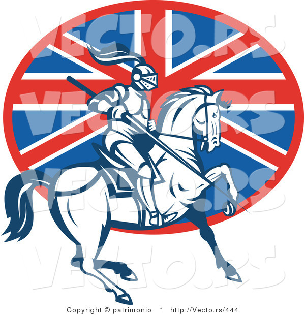 Vector of a British Knight on Horseback with a Lance