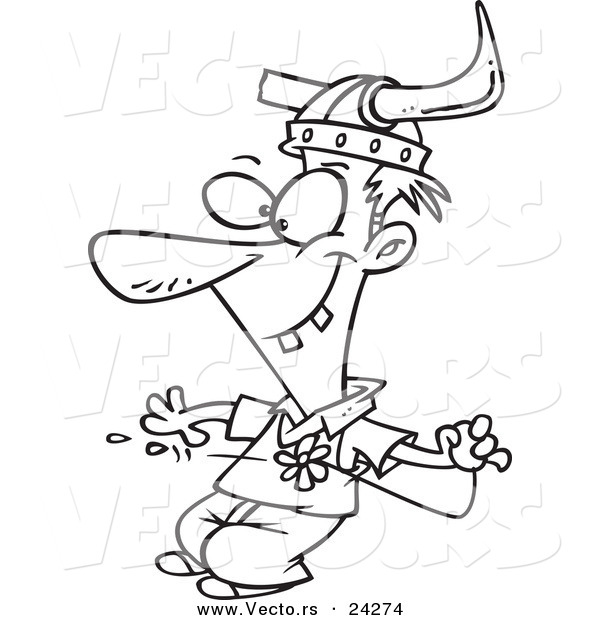 Vector of a Cartoon Ap - Outlined Coloring Page