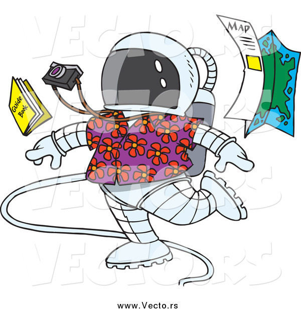 Vector of a Cartoon Astronaut Space Tourist