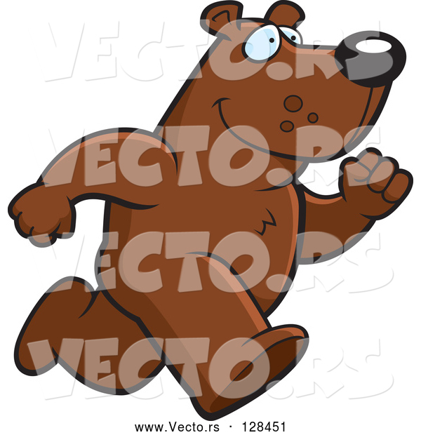 Vector of a Cartoon Bear Mascot on the Run