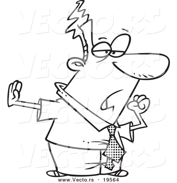 Vector of a Cartoon Careless Businessman - Outlined Coloring Page