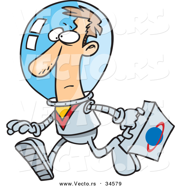 Vector of a Cartoon Caucasian Space Businessman