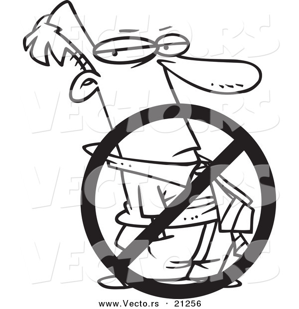 Vector of a Cartoon - Coloring Page Outline