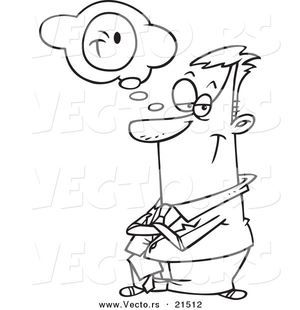 Vector of a Cartoon Confident Businessman - Outlined Coloring Page