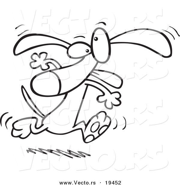 Vector of a Cartoon Dancing Dog - Outlined Coloring Page