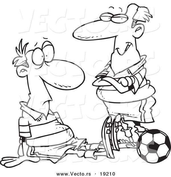 Vector of a Cartoon Dazed Soccer Player - Outlined Coloring Page