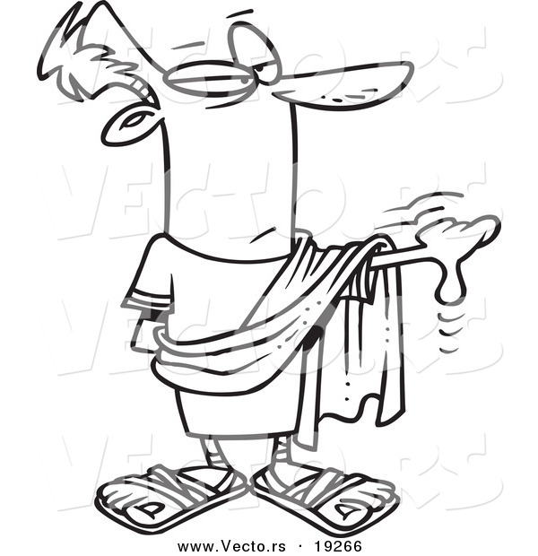 Vector of a Cartoon Decision Maker Pointing - Outlined Coloring Page