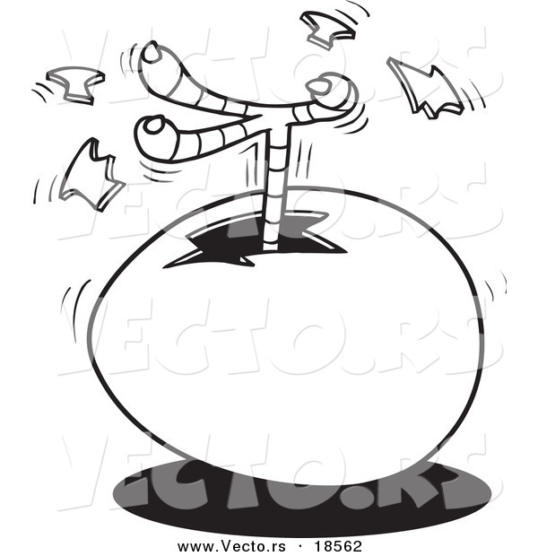 Vector of a Cartoon Egg - Outlined Coloring Page