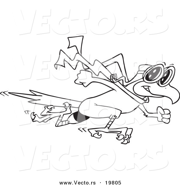 Vector of a Cartoon Fast Falcon - Outlined Coloring Page