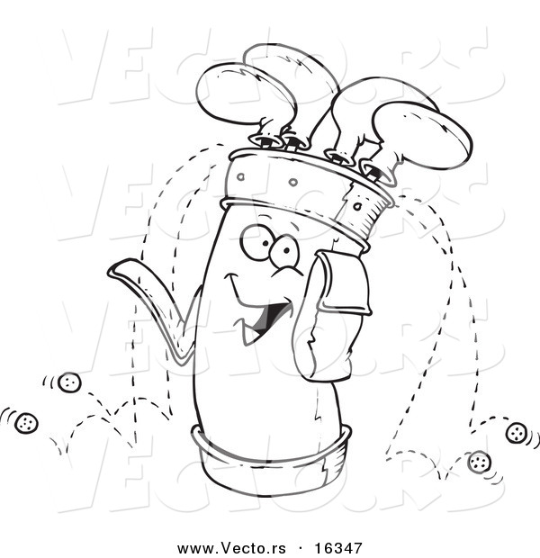 Vector of a Cartoon Golf Bag - Outlined Coloring Page Drawing