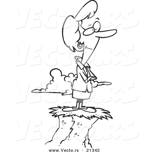 Vector of a Cartoon Hill - Outlined Coloring Page