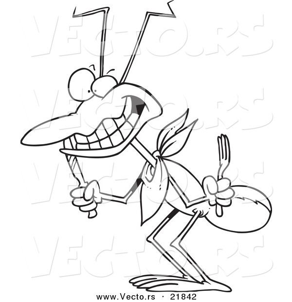 Vector of a Cartoon Hungry Ant - Outlined Coloring Page