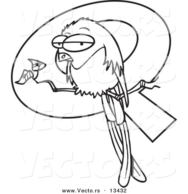 Vector of a Cartoon Letter Q - Coloring Page Outline