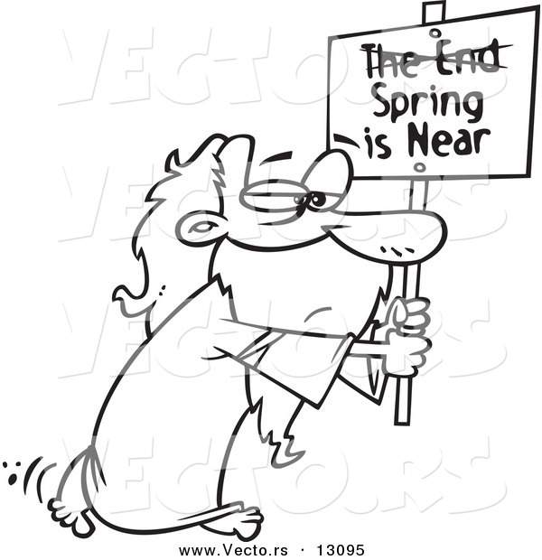 Vector of a Cartoon Man Carrying a Spring Is near Sign with the End Crossed out - Outlined Coloring Page