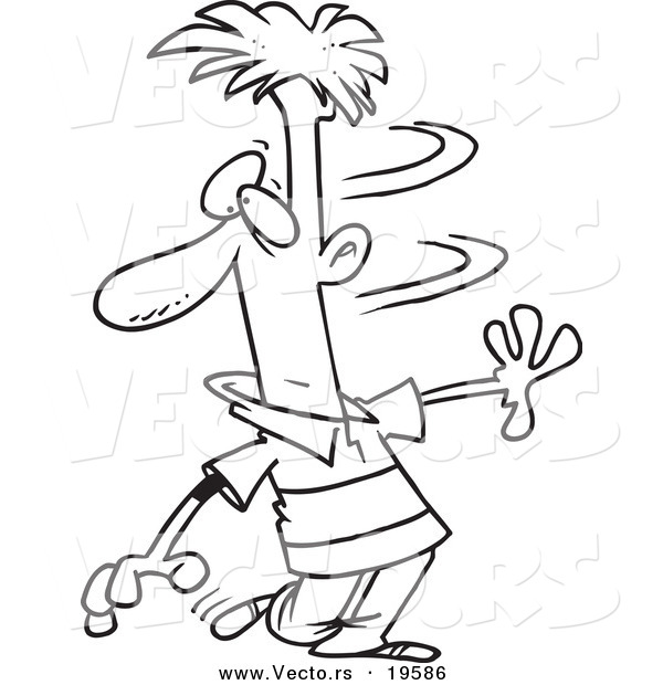 Vector of a Cartoon Man Doing a Double Take - Outlined Coloring Page