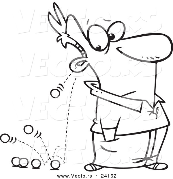 Vector of a Cartoon Man's Ears - Coloring Page Outline