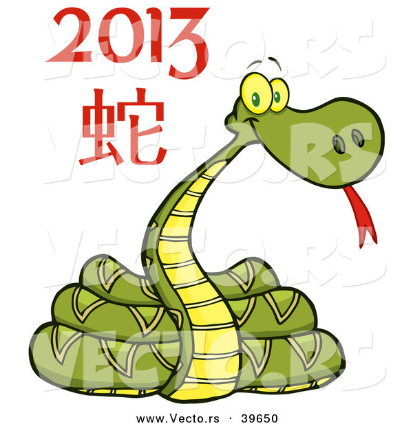 Vector of a Cartoon New Year 2013 Snake