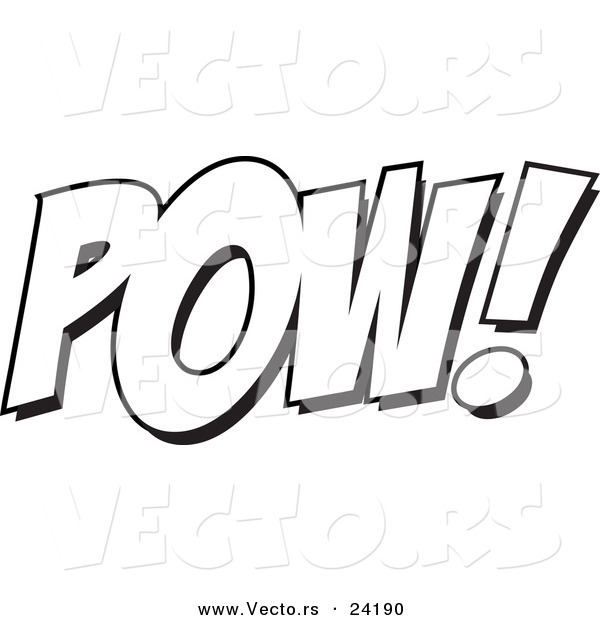 Vector of a Cartoon POW - Coloring Page Outline