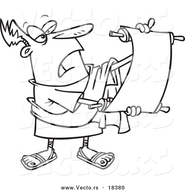 Vector of a Cartoon Roman Crier - Outlined Coloring Page