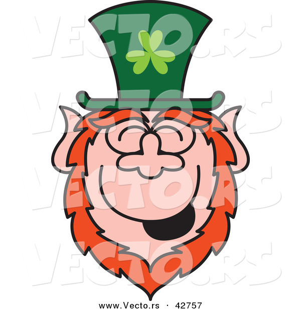 Vector of a Cartoon St. Paddy's Day Leprechaun Laughing