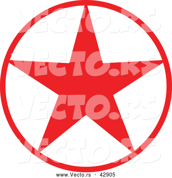 Vector of a Christmas Star in Red Circle