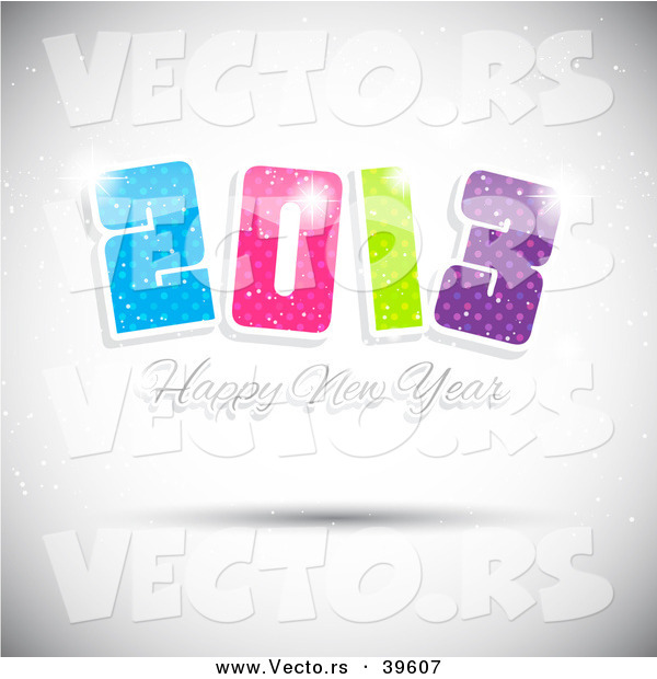 Vector of a Colorful 2013 with Happy New Year Greeting Background