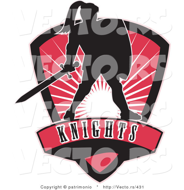 Vector of a Dark Knight with Sword and Shield