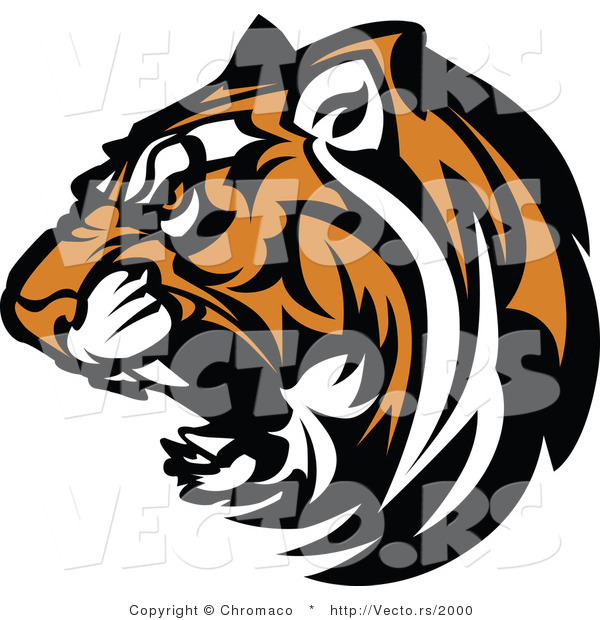 Vector of a Fierce Roaring Tiger Mascot
