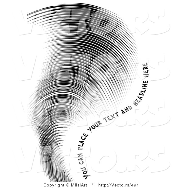Vector of a Finger Print in the Shape of a Tornado - Sample Text Included