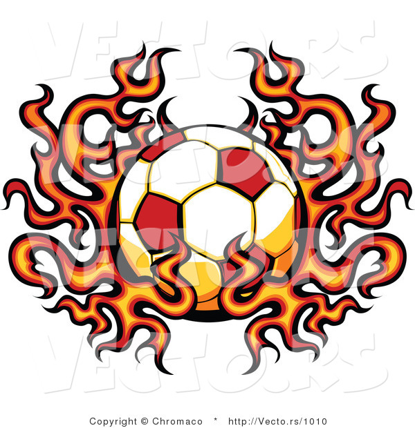Vector of a Flaming Soccer Ball