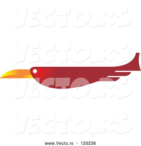Vector of a Flying Red Bird