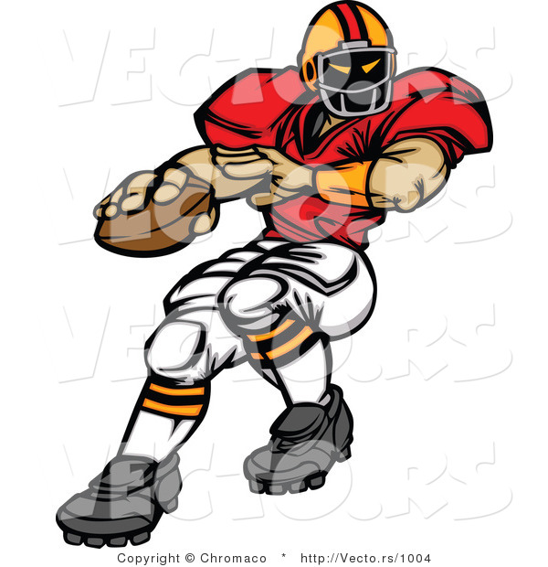 Vector of a Football Player Quarterback Preparing to Throw Ball