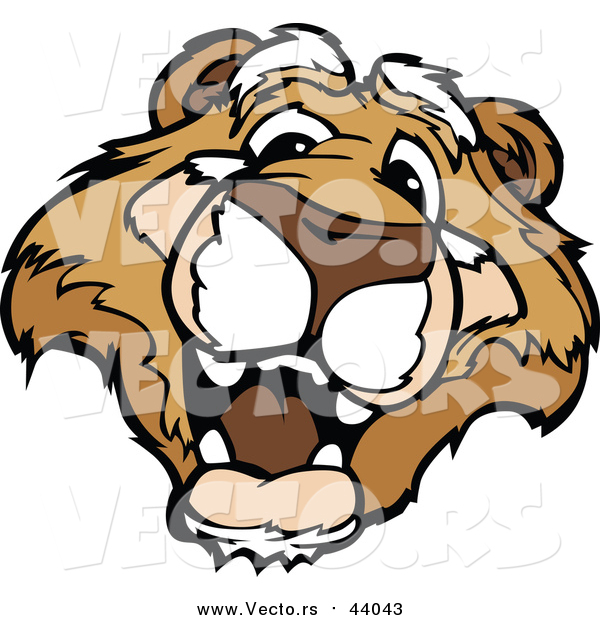 Vector of a Friendly Couger Mascot Face