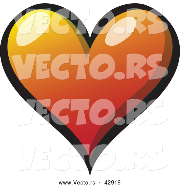 Vector of a Gradient Red Love Heart