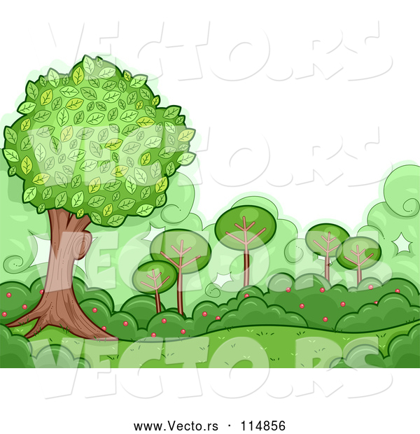 Vector of a Green Shrubs and Trees Backdrop
