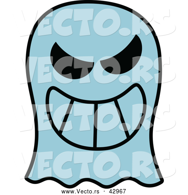 Vector of a Grinning Cartoon Ghost