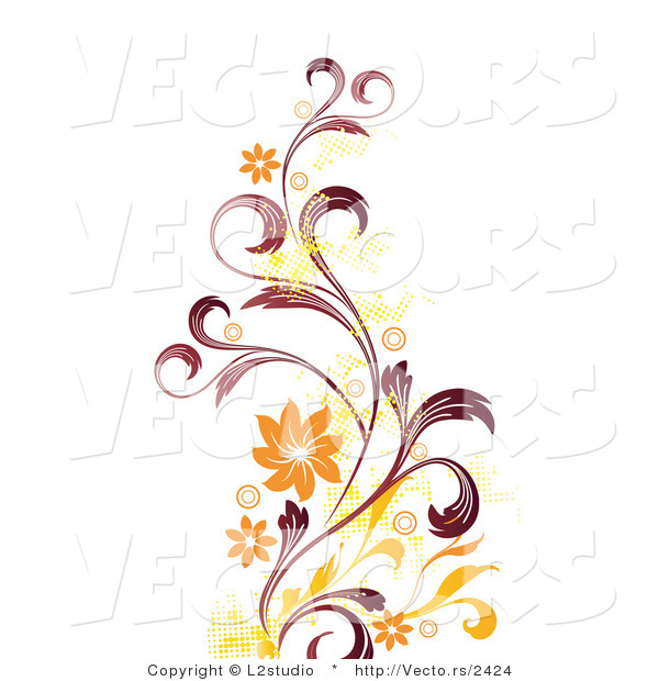 Vector of a Grunge Styled Red, Orange and Yellow Vine Background