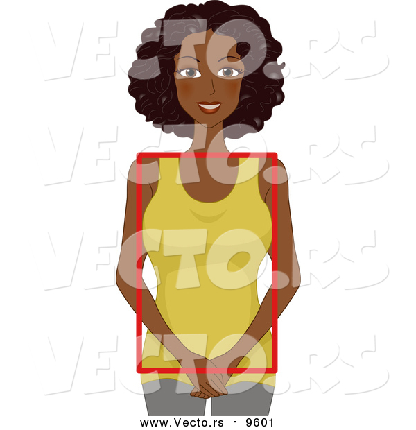 Vector of a Happy Black Lady with a Square Figure