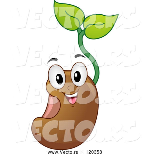 Vector of a Happy Cartoon Seedling Plant Mascot