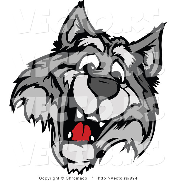 Vector of a Happy Cartoon Wolf