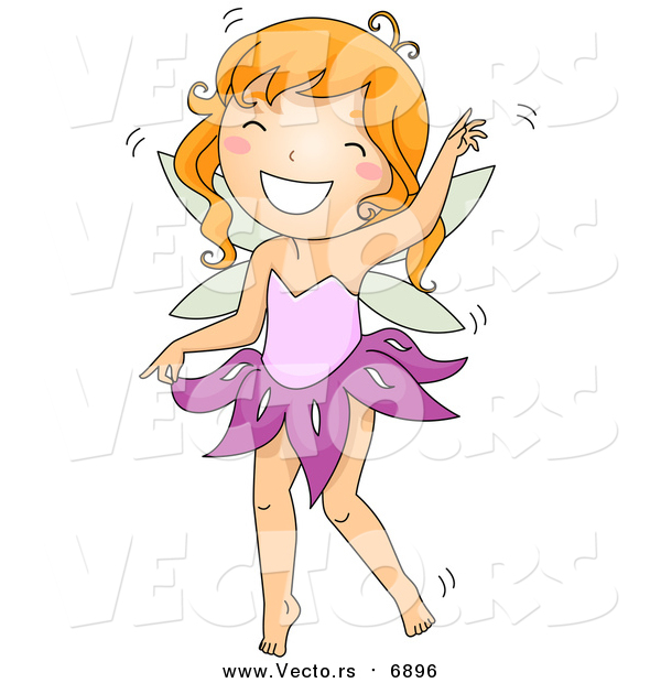 Vector of a Happy Fairy Girl Dancing