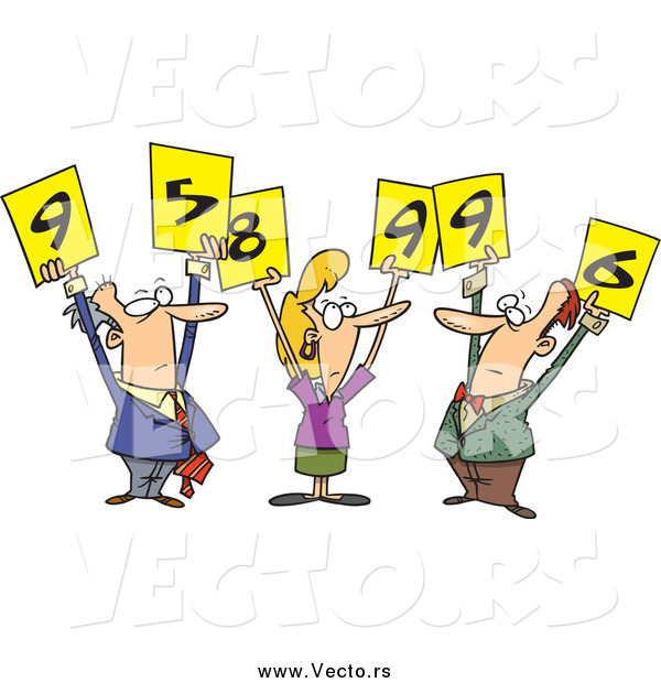 Vector of a Judges Holding up Numberred Signs