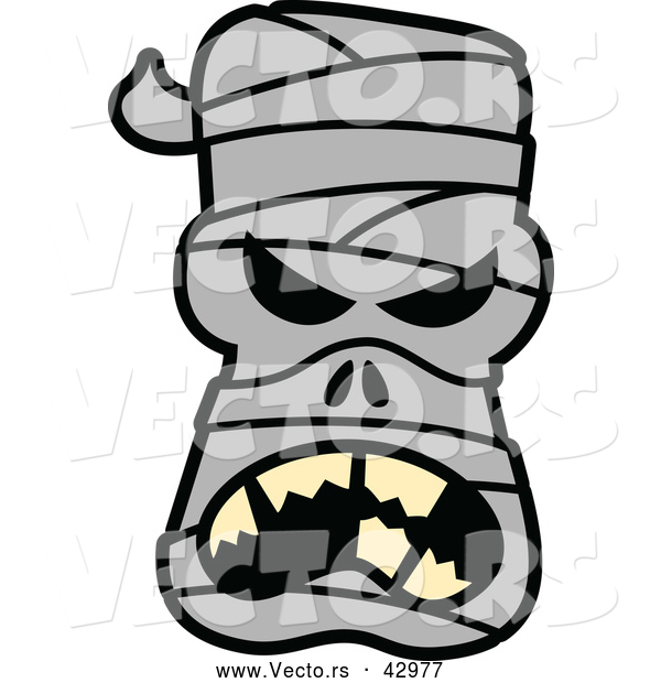 Vector of a Mad Cartoon Halloween Mummy