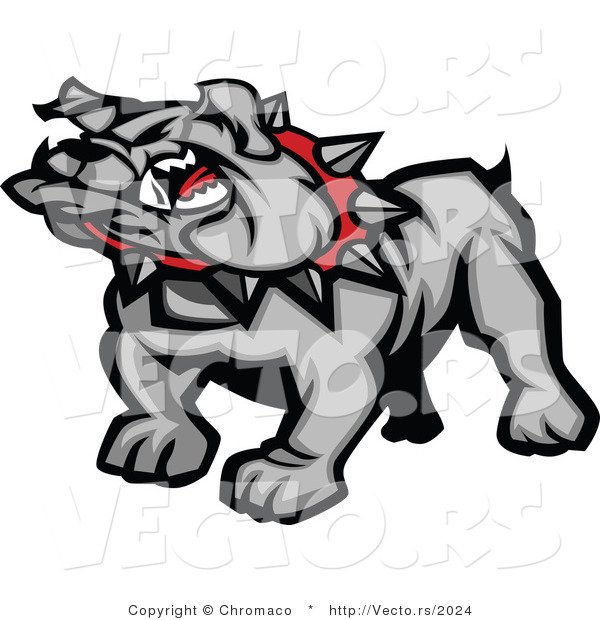 Vector of a Mean Gray Bulldog Mascot