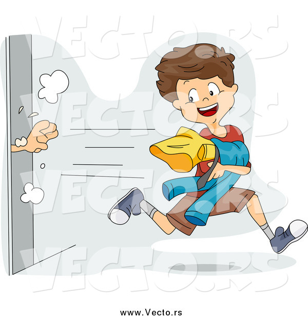 Vector of a Mischievous Boy Snagging Clothes from a Dressing Room