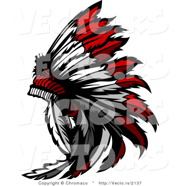 Vector of a Native American Feather Headdress